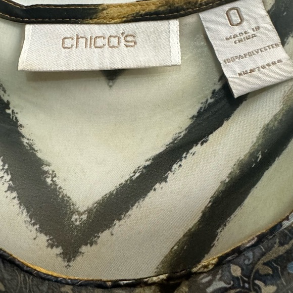 Chicos 3/4 sleeve sheer print tunic 0 - Picture 3 of 4